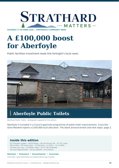 Front cover: Strathard Matters - 17 October 2026